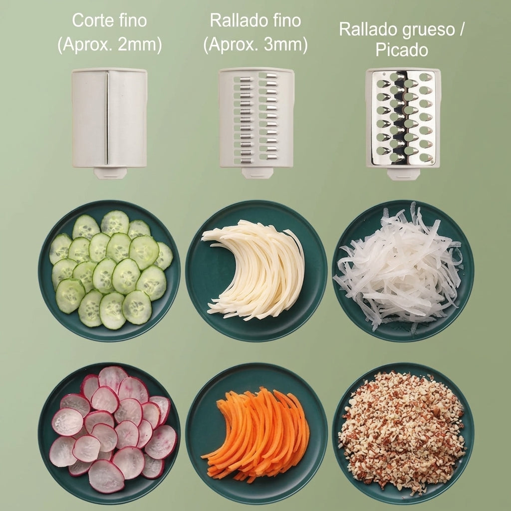 Verdura picada con la mandolina COMMO